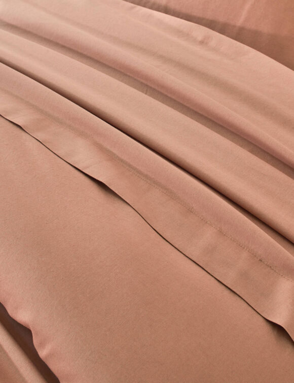 Linge de lit uni - coton lav&eacute; 57 fils/cm&sup2; (praline)