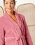 Peignoir in fleece met pluchetouch - 115 cm lang, lange mouwen (poederroze) Peignoir in fleece met pluchetouch - 115 cm lang, lange mouwen (poederroze)