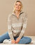 Pull jacquard, col camionneur zippé (noisette / écru)