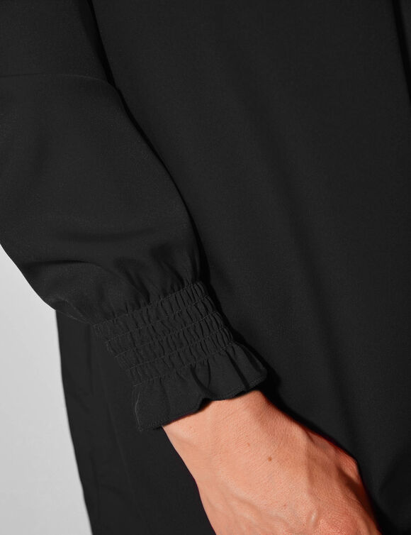 Tunique dentelle manches longues unie (noir)