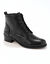 Bottines en cuir confort à lacets (noir)