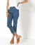 Tapered 3/4-jeansbroek, platte buik-tailleband (stone)
