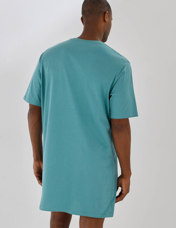 Maxi T-shirt pyjama imprim&eacute; "vintage" (bleu vert)