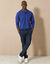 Effen polo in piquétricot met lange mouwen (blauw)