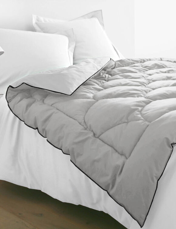 Tweekleurig donsdeken (grijs + wit)
