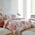 Bedlinnen Lovely in flanel met hartjesprint (taupe / rood)