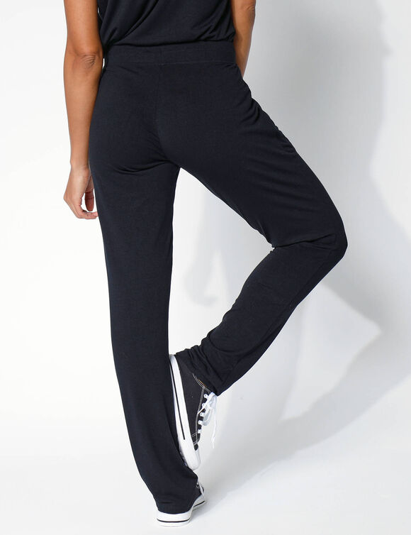 Pantalon maille fluide uni (noir)