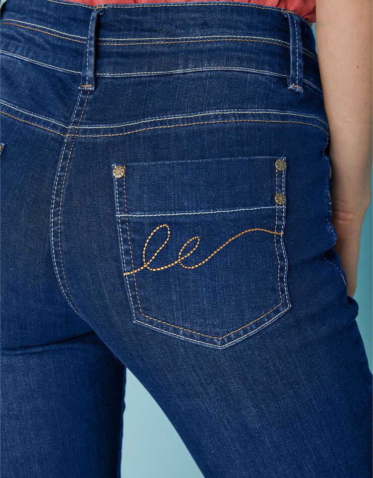Jean coupe droite délavé stretch (dark blue)