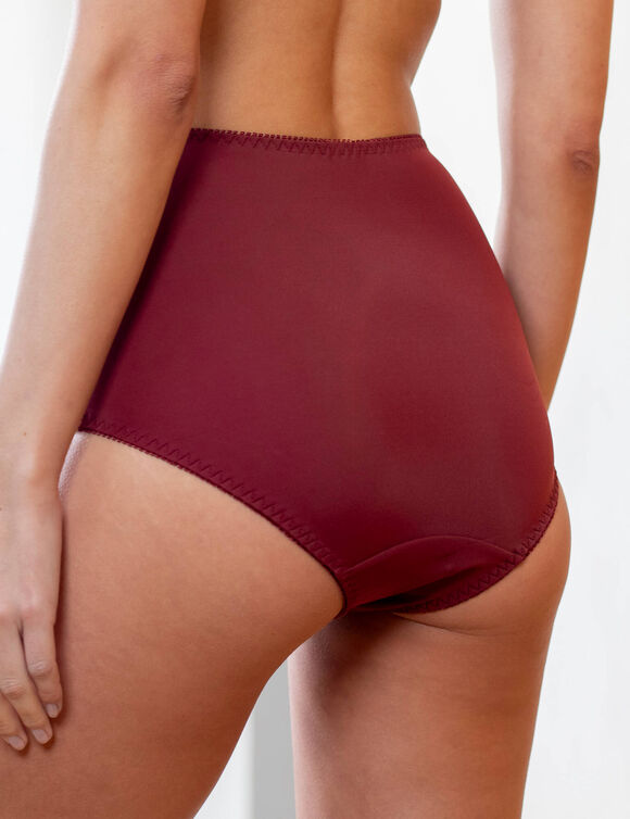 Gaineslip in microvezel en geborduurde tule Caminata (pruim)