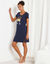 Chemise de nuit courte imprimée "cocktail" (marine)