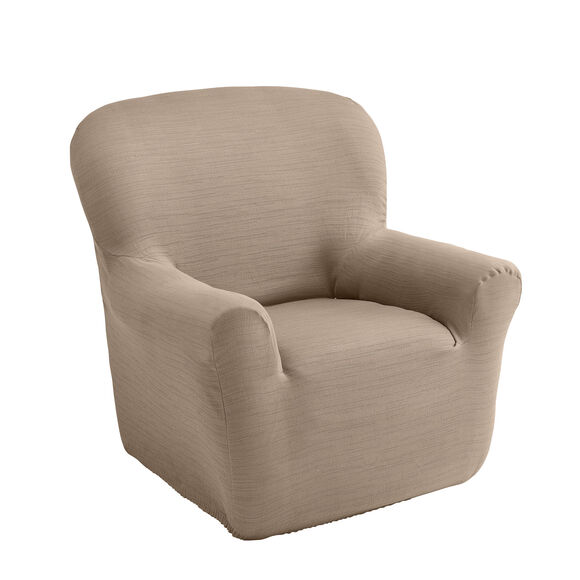 Housse extensible unie canapé fauteuil accoudoirs (taupe)