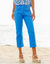 Rechte 7/8-broek met stretch (blauw)