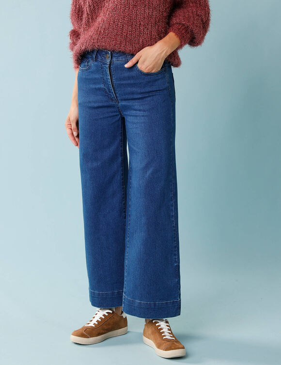 Jean taille haute Sp&eacute;cial Petites entrej. 65 cm, coupe large 7/8&egrave;me (stone)
