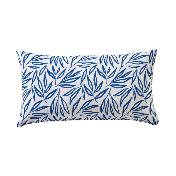 Housse de coussin imprimée feuilles Madère - lot de 2 (bleu)