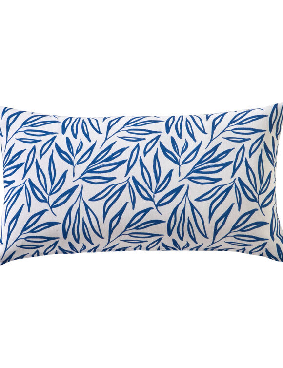 Housse de coussin imprimée feuilles Madère - lot de 2 (bleu)