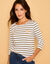 T-shirt marinière broderie coeur doré en coton biologique(**) (blanc / kaki)