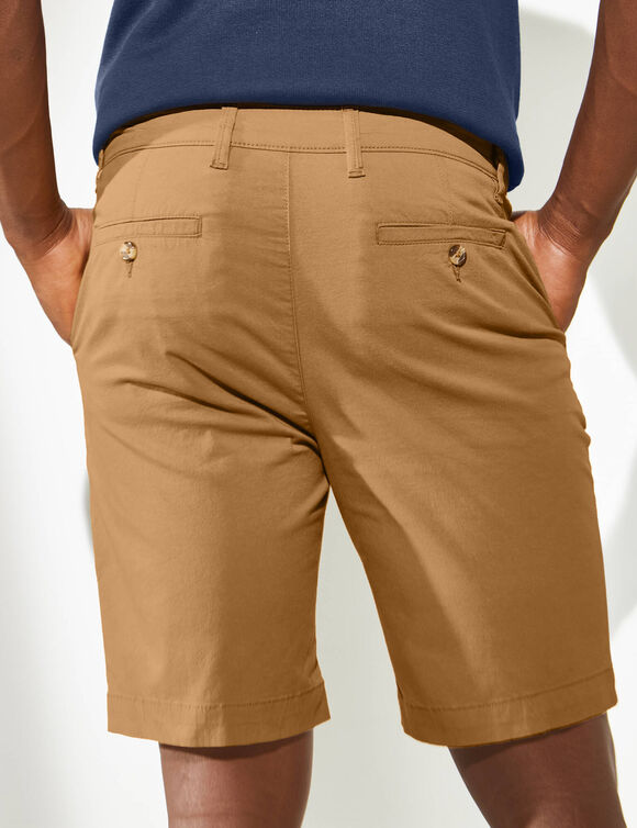 Bermuda chino uni toile sergé stretch morphologie classique (karamel)