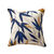 Coussin imprim&eacute; feuilles (beige / marine)