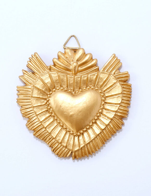 Décorations ex-voto, polyrésine dorée - lot de 3 (doré)