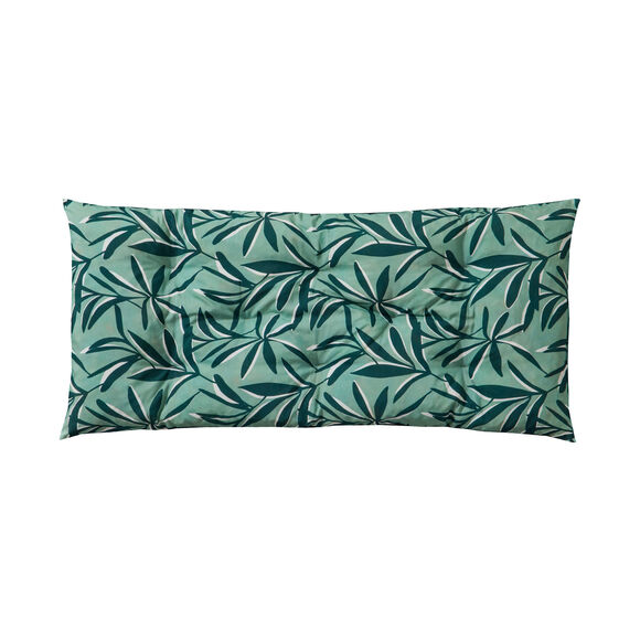 Long coussin de sol imprimé feuillage (amande)
