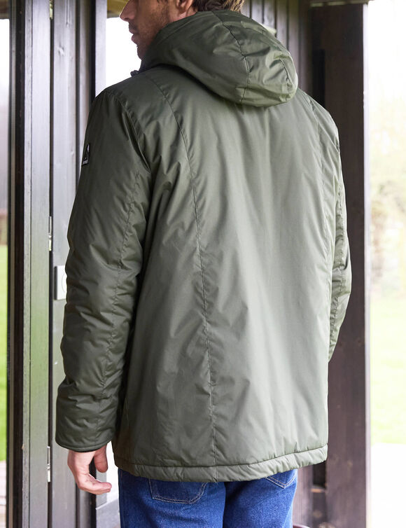 Parka imperm&eacute;able doubl&eacute;e polaire &agrave; capuche (kaki)
