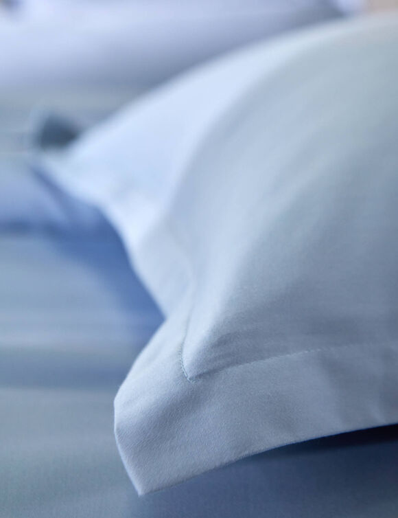 Linge de lit satin uni (bleu gris&eacute;)