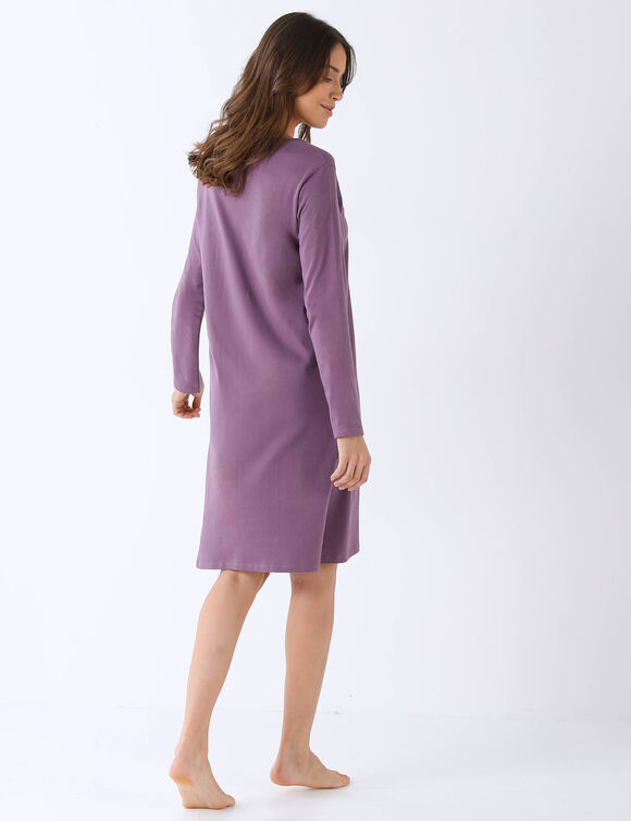 Kort nachthemd met "Flowers" print (grijspaars)