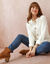 Cardigan in patenttricot met knoopsluiting en lange mouwen (ecru)