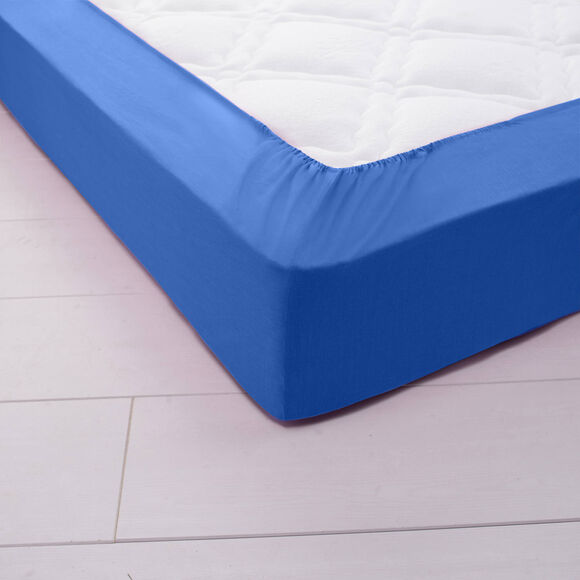 Effen hoeslaken in jersey, hoekdiepte 40 cm (oceaanblauw)