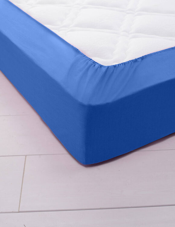 Drap-housse uni jersey bonnet 40 cm (océan)