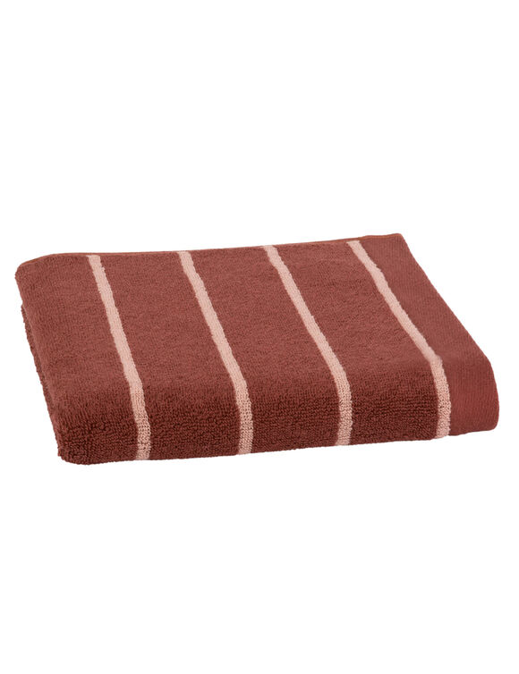 Serviette éponge coton rayée 500 g/m² (rouge / blanc)