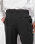 Broek met elastische taille en bandplooien - polyester/wol (antracietgrijs)