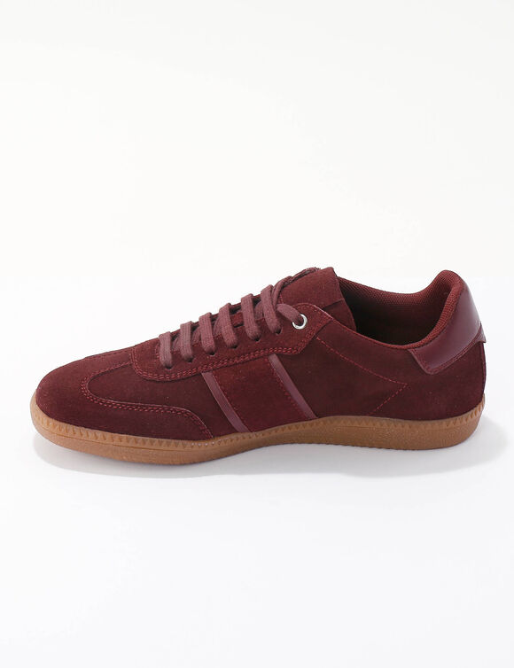 Sneakers van spaltleer (bordeaux)