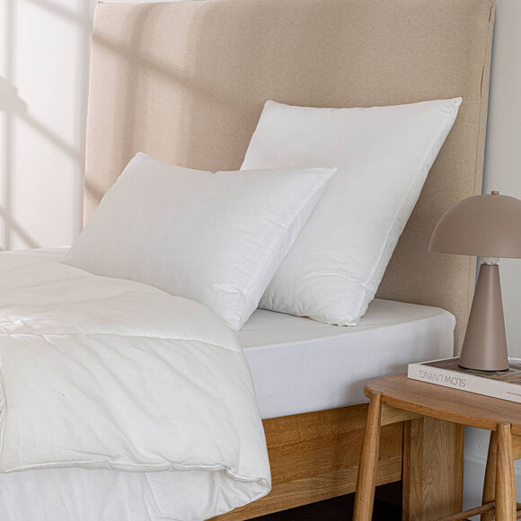 Oreiller fibre sensation duvet confort ferme (blanc)