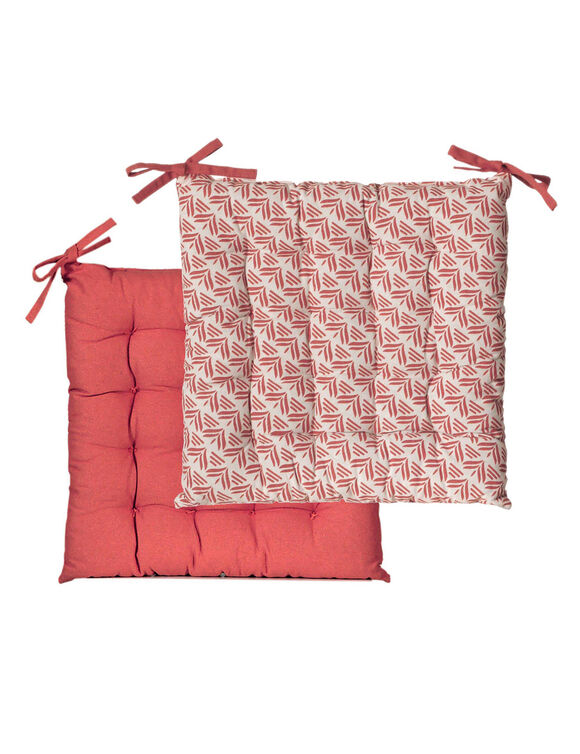 Galette de chaise réversible - lot de 2 (terracotta)