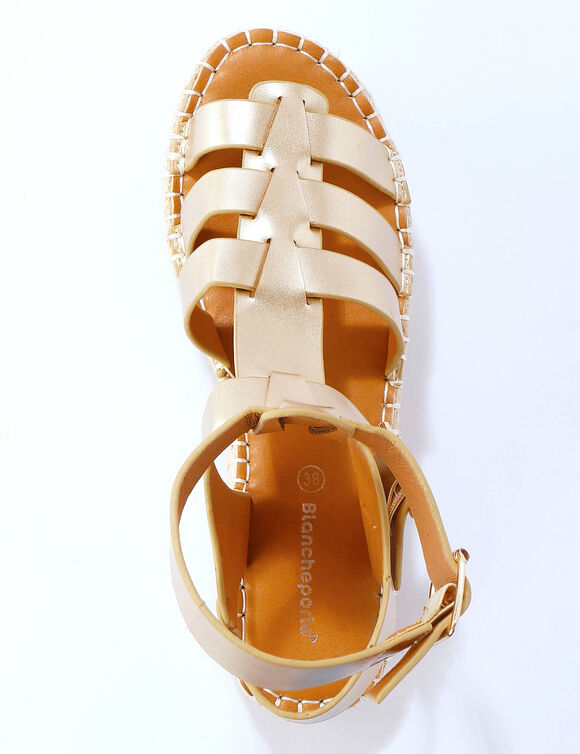 Sandalen in Romeinse stijl, meerdere riempjes (goudkleurig)