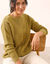 Pull torsadé - maille anglaise (vert mousse)