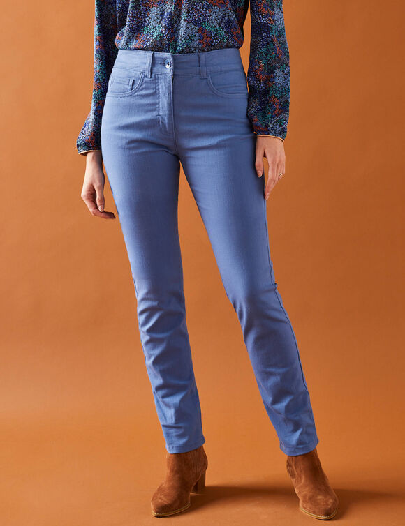 Pantalon droit gainant - petite stature entrej. 75 cm (bleu)