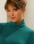 Sous-pull uni col roulé stretch (vert sapin)