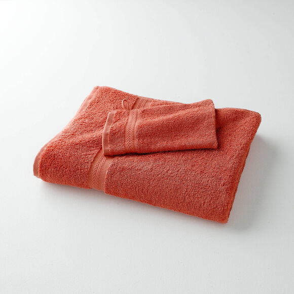 Collectie effen handdoeken 420 g/m2 met zacht comfort (tomette)
