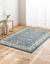 Tapis rectangulaire motifs perse (bleu gris&eacute;)