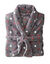 Peignoir in fleece met pluchetouch - 115 cm lang, lange mouwen (grijs / roze)