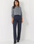 Pantalon &eacute;l&eacute;gant droit, uni (marine)