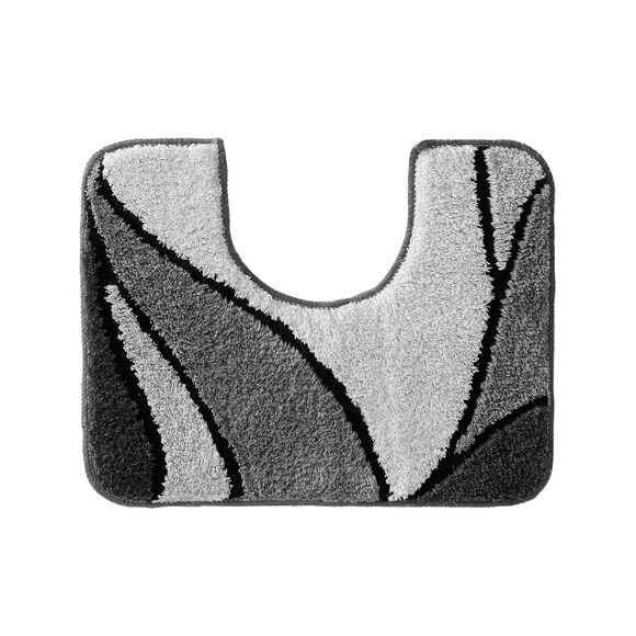 Tapis de bain motif végétal (gris)