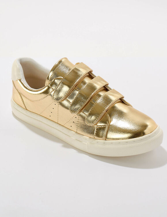 Goudkleurige sneakers met scratchsluiting (goudkleurig)