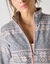 Veste zipp&eacute;e maille polaire imprim&eacute;e (gris / rose)