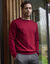 Sweater in molton met ronde hals (rood)