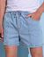 Short in licht denim met elastische taille (bleached)