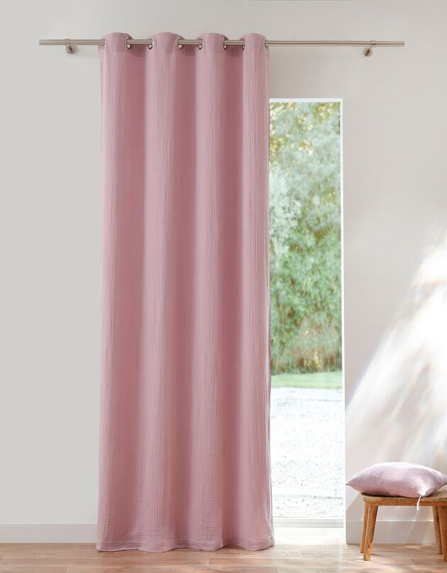 Rideau double gaze de coton (parme grisé)