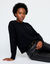 Pull col rond volume boite, maille moelleuse en laine m&eacute;lang&eacute;e (noir)